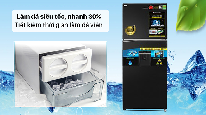 Tủ lạnh Panasonic Inverter 326 lít NR-TL351GPKV làm đá siêu tốc