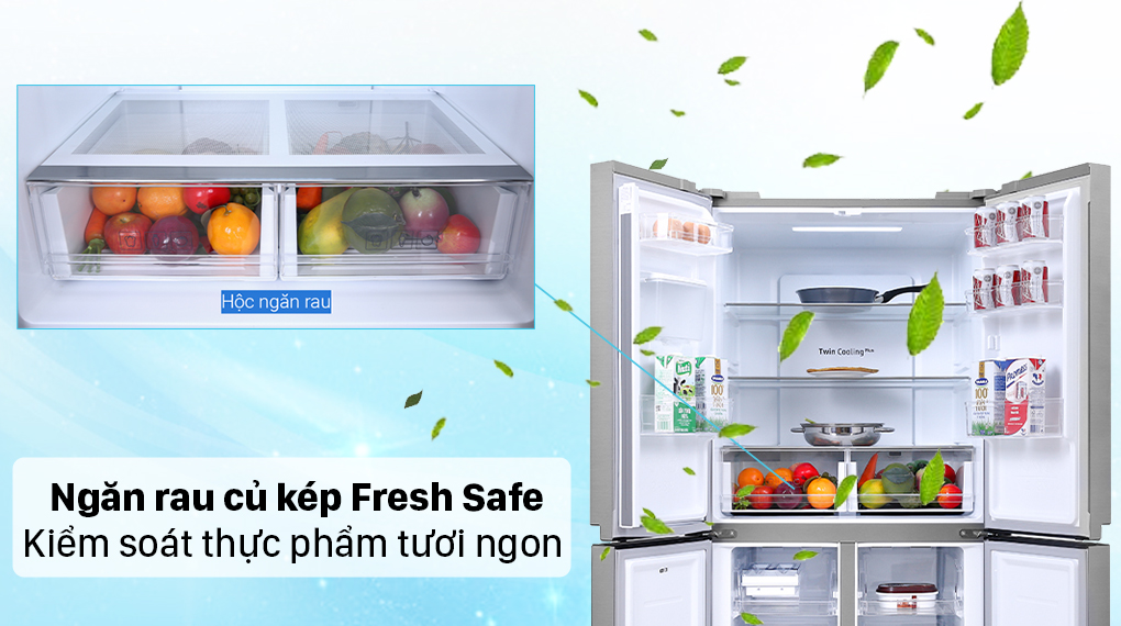 Tủ lạnh Samsung Inverter 488 lít Multi Door RF48A4010M9/SV – Màu Bạc - Lấy nước bên ngoài tiện lợi