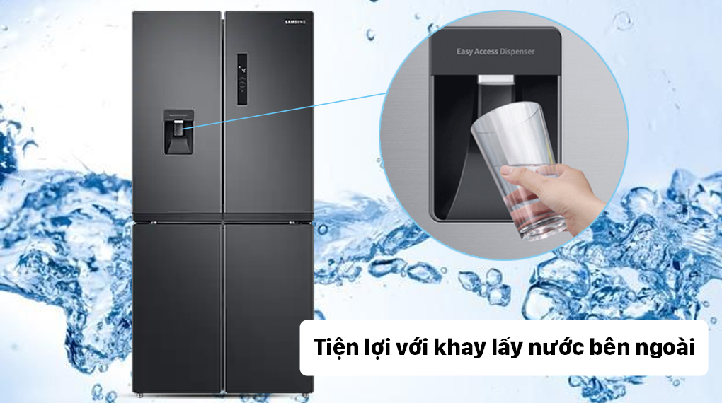 Tủ lạnh Samsung Inverter 488 lít RF48A4010B4/SV - Lấy nước ngoài tiện lợi Tủ lạnh Samsung Inverter 488 lít RF48A4010B4/SV - Lấy nước ngoài tiện lợi