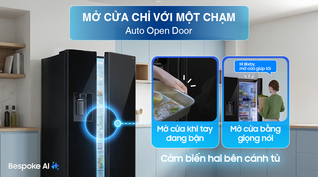 Lấy nước lấy đá tự động Tủ lạnh Samsung RS80F65J2BSV