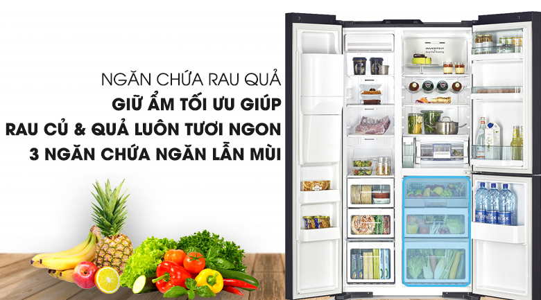 ngăn rau quả - Tủ lạnh Hitachi Inverter 569 lít R-FM800XAGGV9X (DIA)