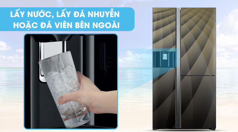 lấy nước bên ngoài -Tủ lạnh Hitachi Inverter 569 lít R-FM800XAGGV9X (DIA)
