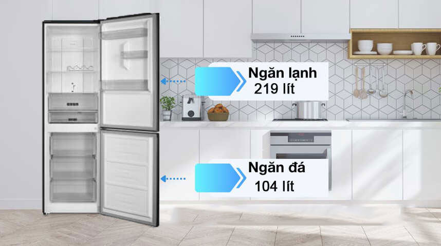 Tủ lạnh có dung tích sử dụng 323 lít Tủ lạnh