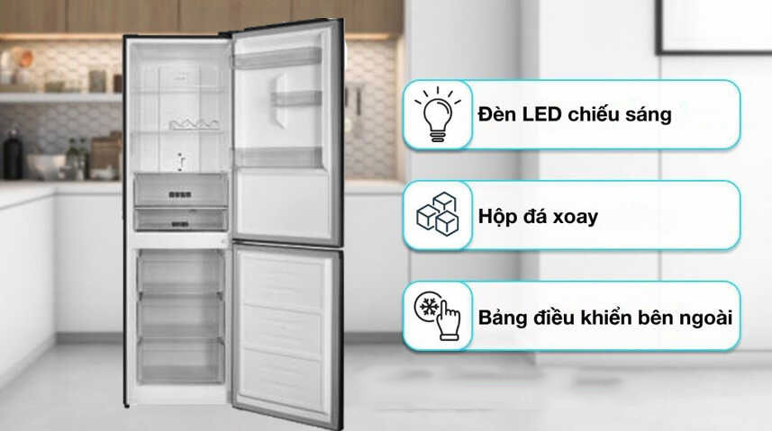 Tủ lạnh 2 cánh có điều khiển cảm ứng bên ngoài Tủ lạnh 2 cánh
