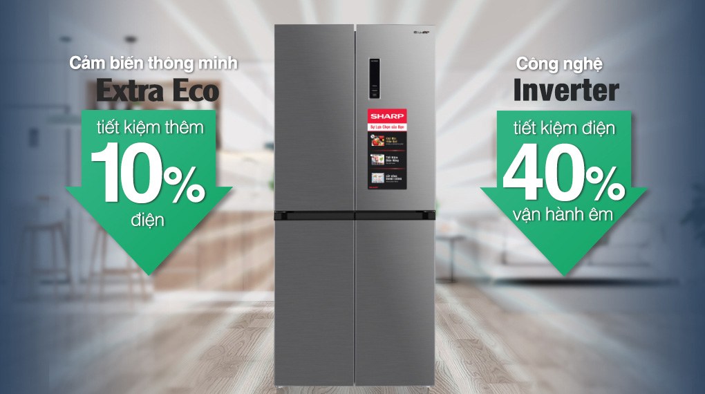 Tủ lạnh Sharp Inverter 362 lít Multi Door SJ-FX420V-SL - Công nghệ tiết kiệm điện