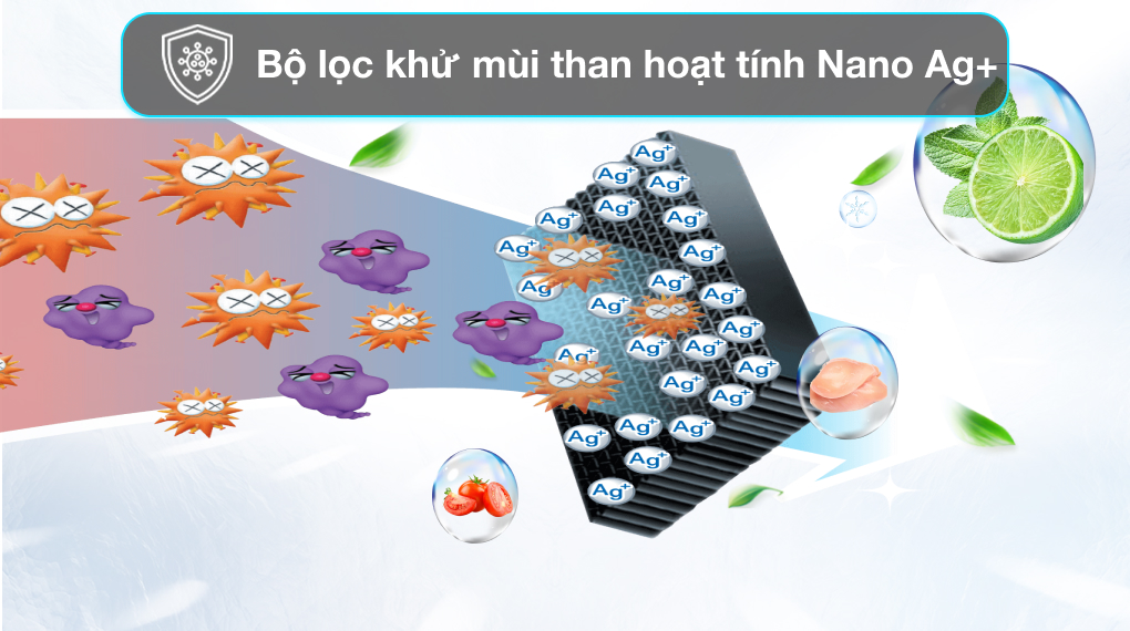 Tủ lạnh Sharp Inverter 417 lít SJ-X417WD-DG - Công nghệ kháng khuẩn khử mùi Tủ lạnh Sharp Inverter 417 lít SJ-X417WD-DG - Công nghệ kháng khuẩn khử mùi