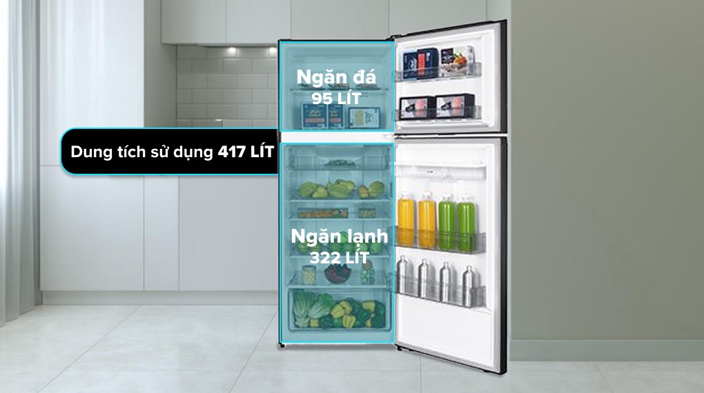 Tủ lạnh Sharp Inverter 417 lít SJ-X417WD-DG - Dung tích sử dụng Tủ lạnh Sharp Inverter 417 lít SJ-X417WD-DG - Dung tích sử dụng