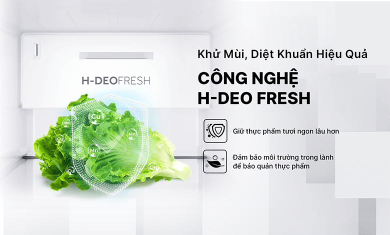 Tủ lạnh Side by side Aqua Inverter AQR-S633XA(SL) khử mùi diệt khuẩn dễ dàng