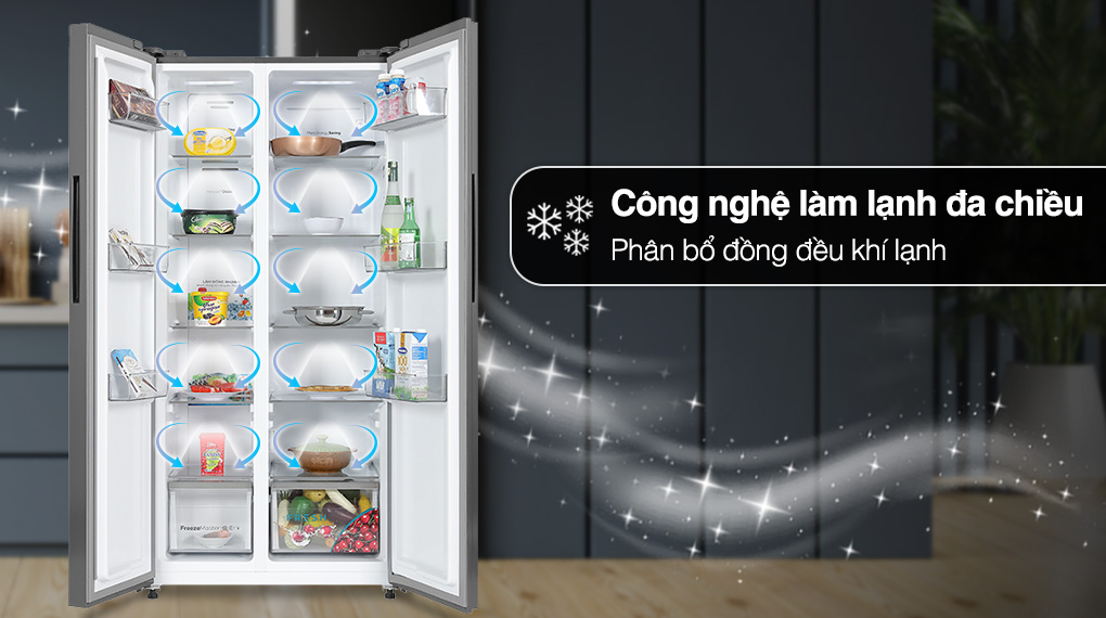 Tủ lạnh Casper Inverter 458 lít Side By Side RS-460PG - Làm lạnh đa chiều Tủ lạnh Casper Inverter 458 lít Side By Side RS-460PG - Làm lạnh đa chiều