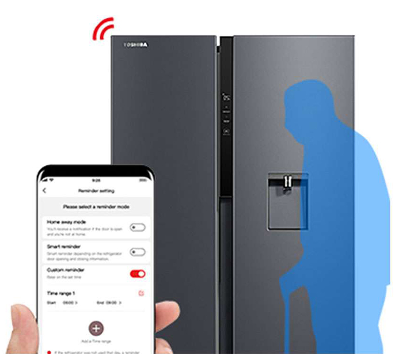 Tủ lạnh Toshiba Inverter 596 lít GR-RS775WI-PMV(06)-MG nhắc nhở thông minh