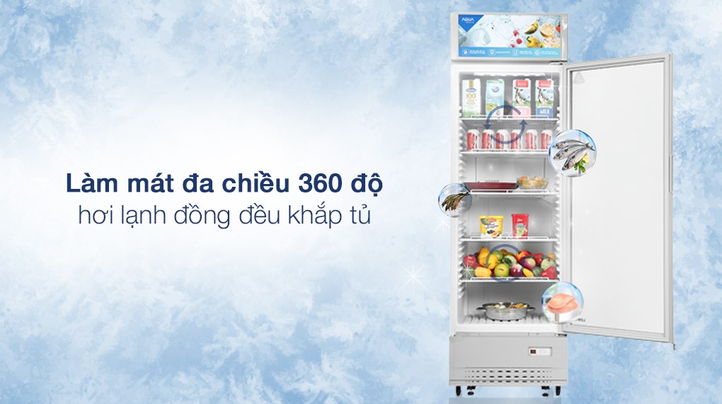 Tủ mát Aqua 320 lít AQS-AF440S - Giữ thực phẩm luôn tươi ngon nhờ công nghệ làm mát đa chiều 360 độ