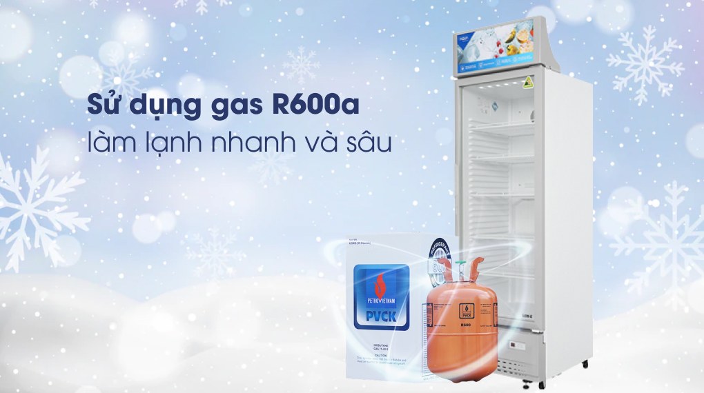 Tủ mát Aqua 320 lít AQS-AF440S - Làm lạnh nhanh chóng, bảo vệ môi trường với gas R600a