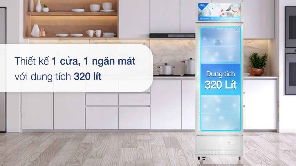 Tủ mát Aqua 320 lít AQS-AF440S - Lưu trữ nhiều thực phẩm tiện lợi cùng dung tích sử dụng rộng rãi 320 lít