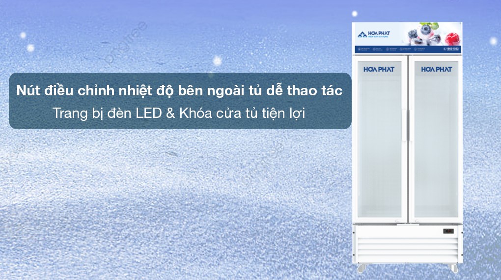 Tủ mát Hòa Phát 526 lít HSR D6526 - Nút điều chỉnh nhiệt độ bên ngoài tủ, trang bị đèn LED và khóa cửa tủ tiện lợi Tủ mát Hòa Phát 526 lít HSR D6526 - Nút điều chỉnh nhiệt độ bên ngoài tủ, trang bị đèn LED và khóa cửa tủ tiện lợi