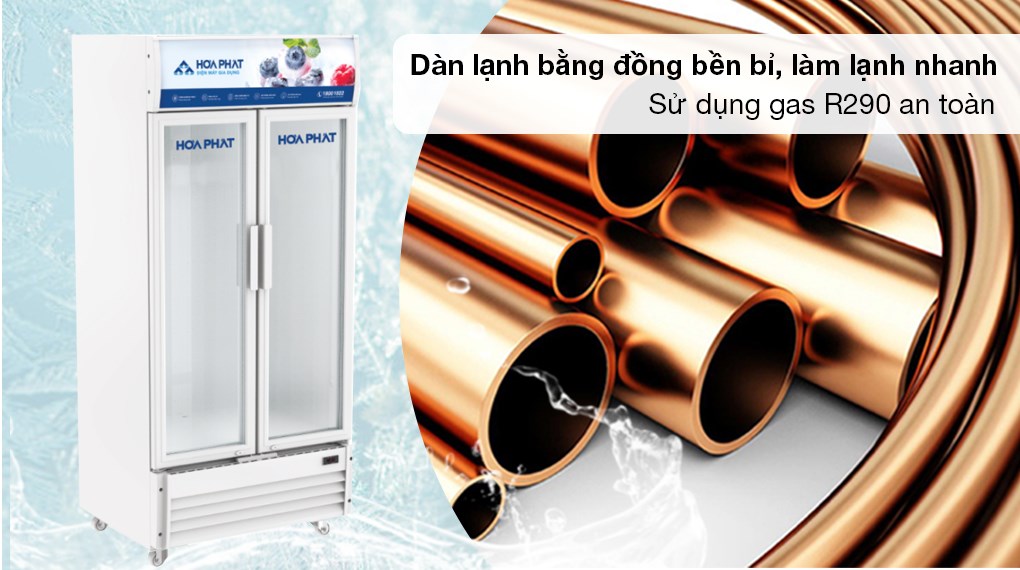 Tủ mát Hòa Phát 526 lít HSR D6526 - Dàn lạnh bằng ống đồng bền bỉ, làm lạnh nhanh, sử dụng gas R290 Tủ mát Hòa Phát 526 lít HSR D6526 - Dàn lạnh bằng ống đồng bền bỉ, làm lạnh nhanh, sử dụng gas R290