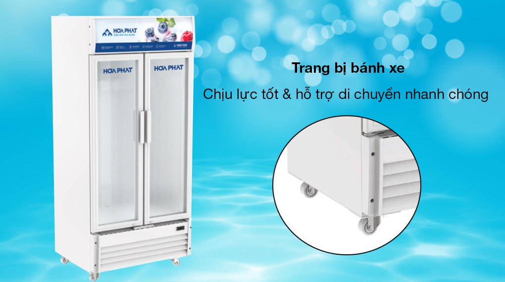 Tủ mát Hòa Phát 723 lít HSR D6723 - Trang bị bánh xe chịu lực, di chuyển tủ nhanh chóng