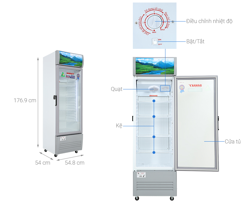 Tủ mát Sanaky 200 lít TM.VH258KL