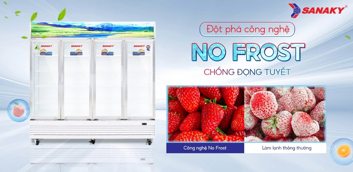 Tủ mát Sanaky 2000 lít VH-2209HP - Đột phá công nghệ No-frost chống đọng tuyết