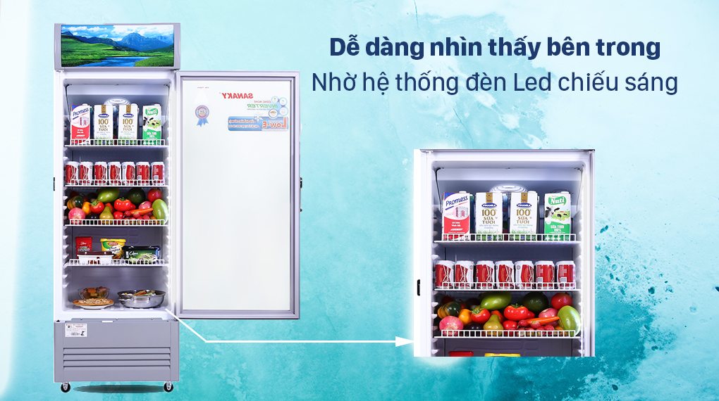Tủ Mát Sanaky Inverter 290 lít TM.VH358K3L - Đèn Led chiếu sáng Tủ Mát Sanaky Inverter 290 lít TM.VH358K3L - Đèn Led chiếu sáng