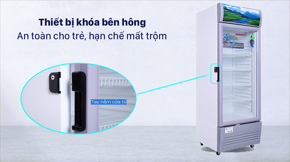 Tủ Mát Sanaky Inverter 290 lít TM.VH358K3L - Khóa cửa tủ Tủ Mát Sanaky Inverter 290 lít TM.VH358K3L - Khóa cửa tủ
