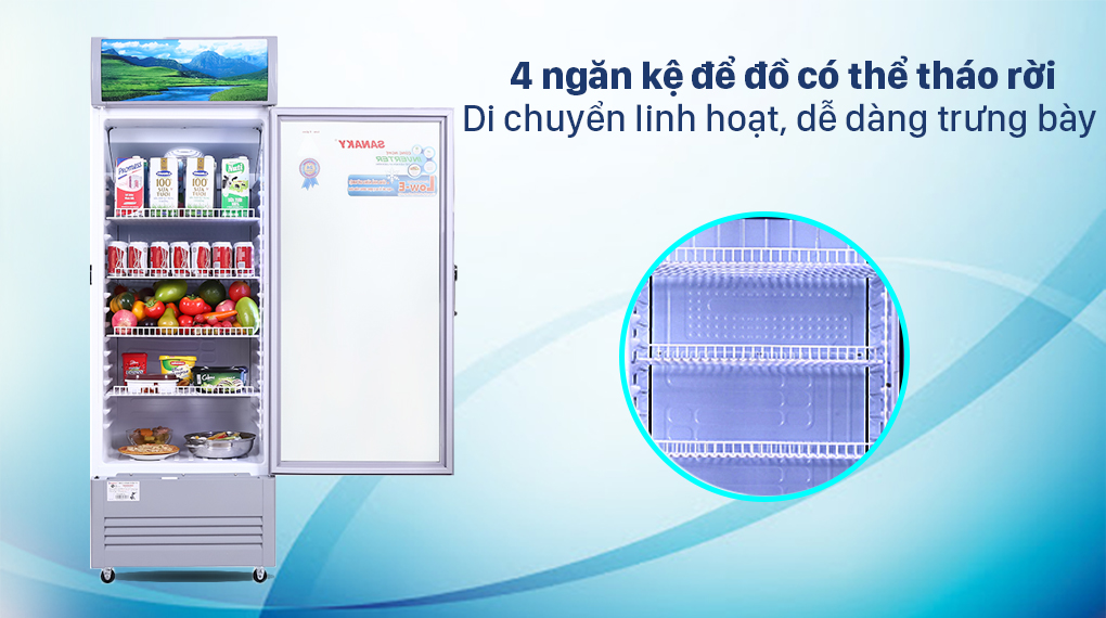 Tủ Mát Sanaky Inverter 290 lít TM.VH358K3L - Ngăn kệ có thể linh hoạt Tủ Mát Sanaky Inverter 290 lít TM.VH358K3L - Ngăn kệ có thể linh hoạt