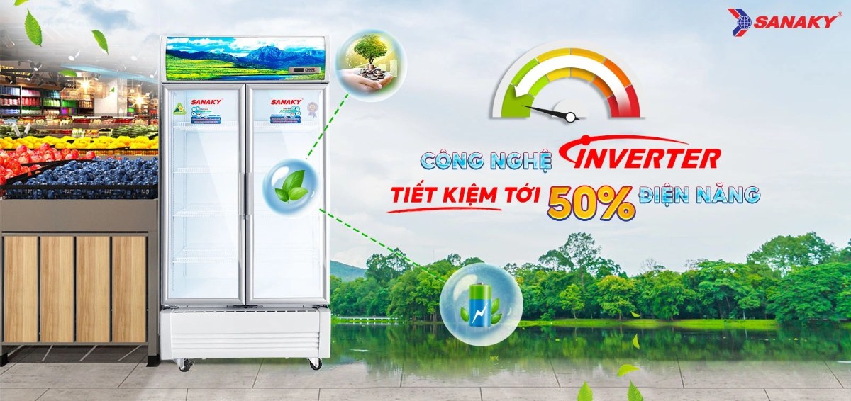 Tủ mát Sanaky Inverter 700 lít VH-8009HP3 - Công nghệ Inverter tiết kiệm tới 50% điện năng
