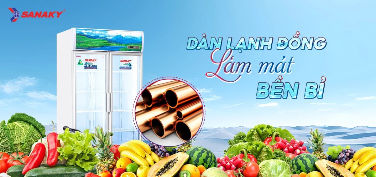 Tủ mát Sanaky Inverter 700 lít VH-8009HP3 - Dàn lạnh đồng làm mát bền bỉ