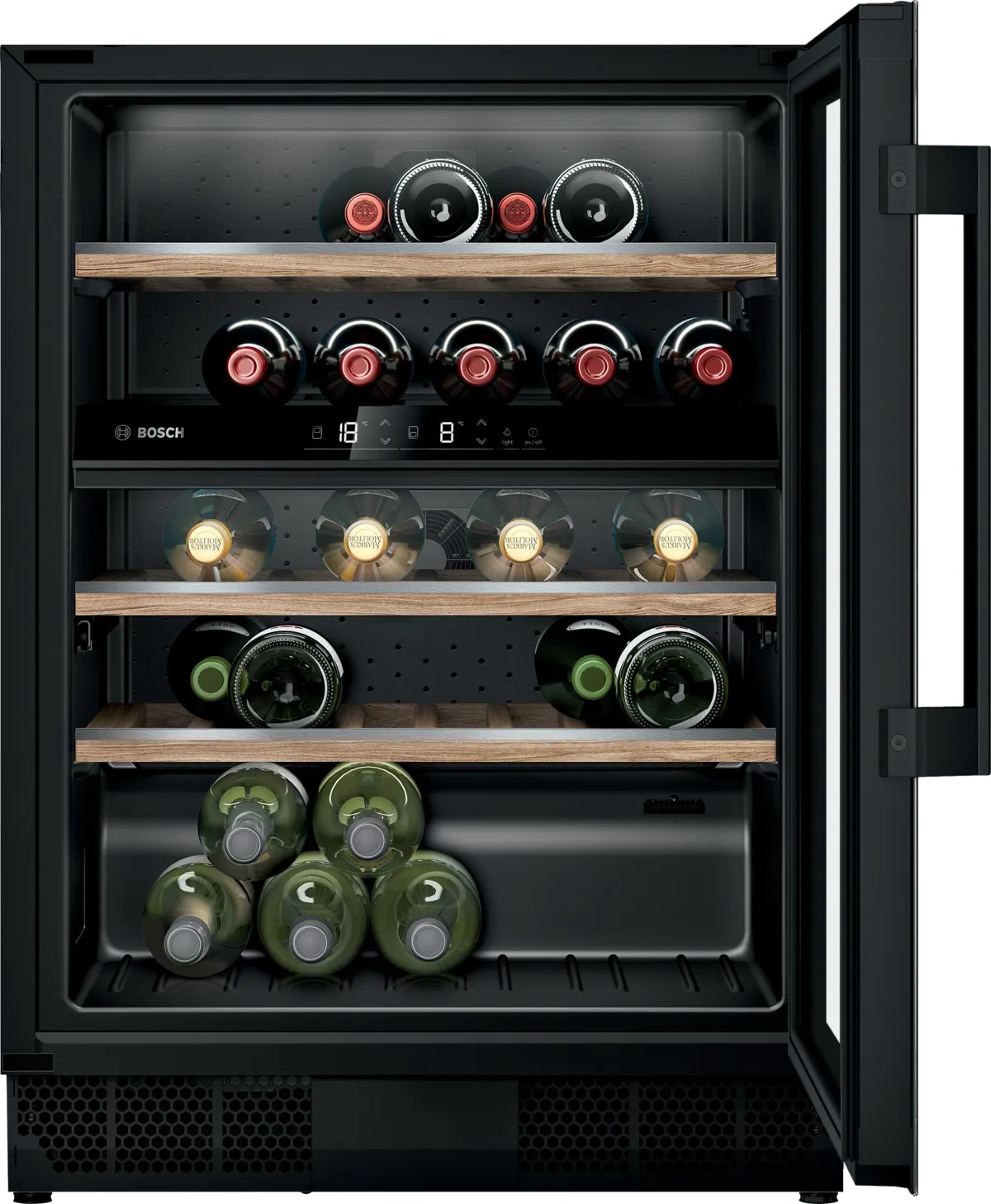 Tủ rượu âm tủ Bosch Serie 6 44 chai KUW21AHG0 Xuất xứ Đan Mạch - 2 vùng nhiệt độ độc lập