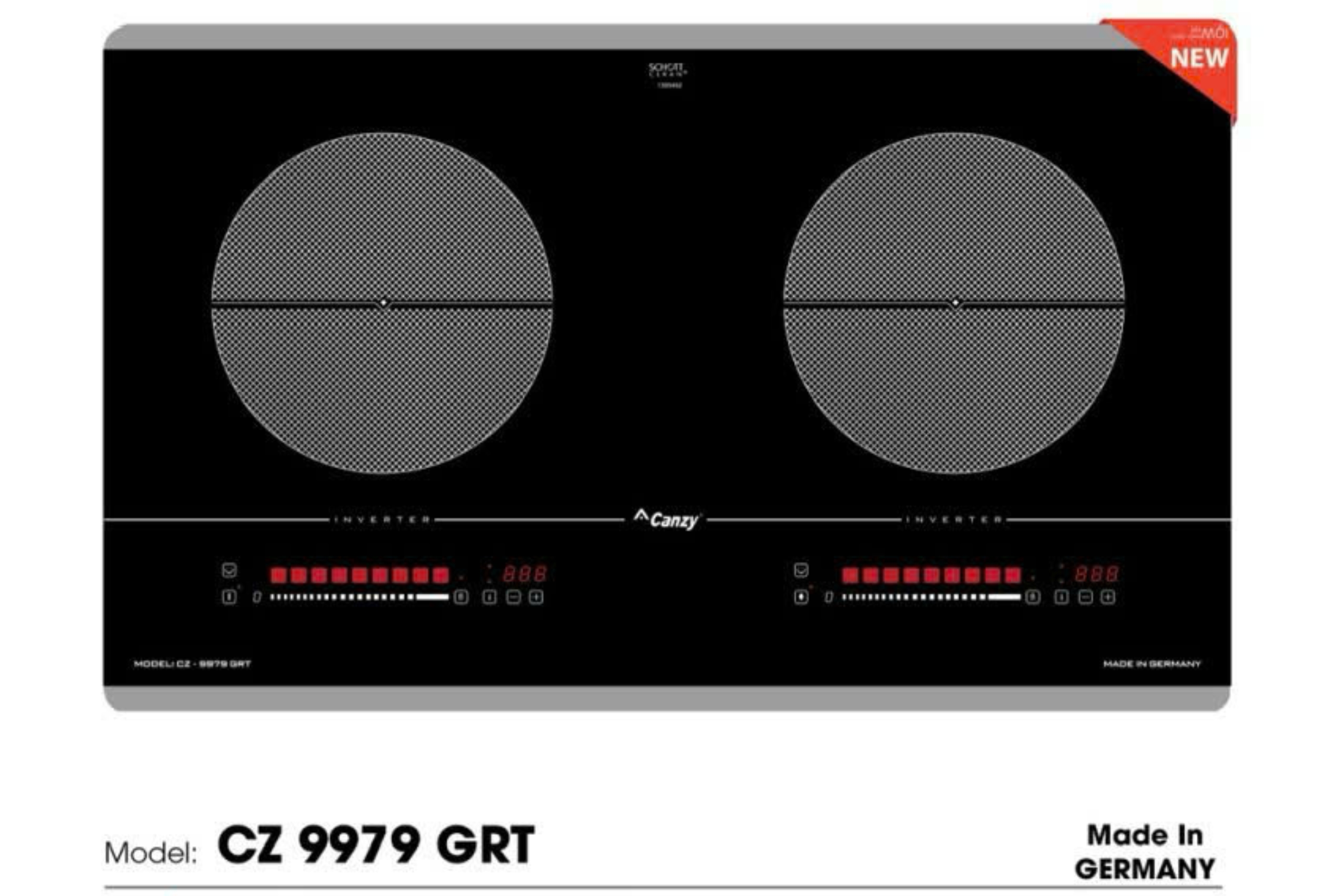 Bếp từ đôi Canzy Inverter CZ 9979 GRT Xuất xứ Đức - Công suất mạnh mẽ với chức năng Booster
