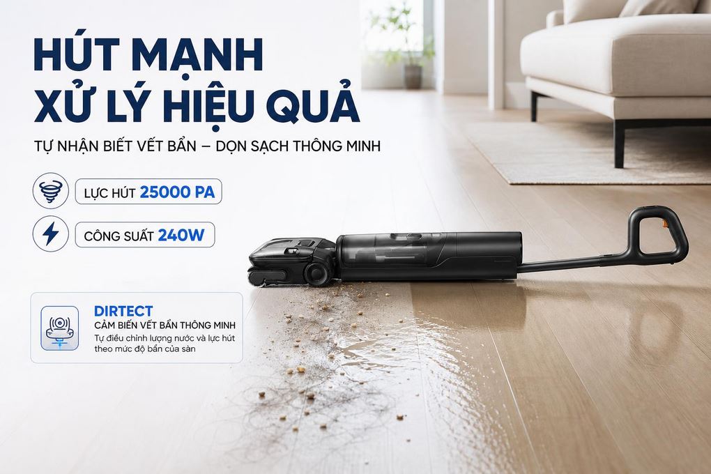Vận hành êm ái 74dB, thiết kế cao cấp tiện dụng
