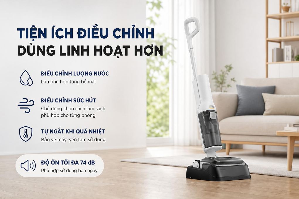 Đầu lau hút thông minh, hút và lau đồng thời