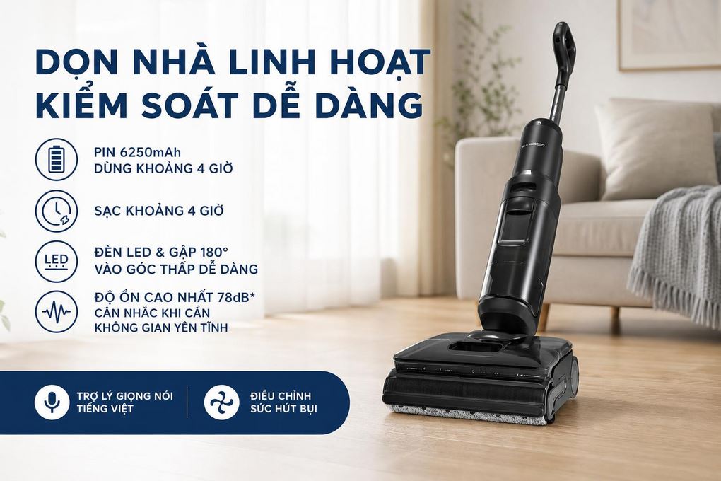 Công suất hút Tineco Floor One i7 Steam