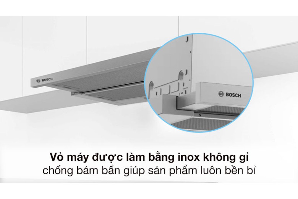 Máy hút mùi âm tủ Bosch DFT63AC50 màu inox - Inox bền, hạn chế bám vân tay