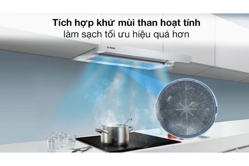Máy hút mùi âm tủ Bosch DFT63AC50 màu inox - Nút bấm đơn giản