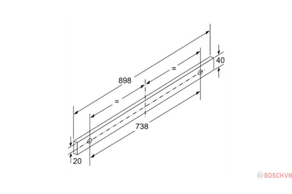 Máy hút mùi âm tủ Bosch DFT93AC50 màu inox - Nút bấm 3 mức