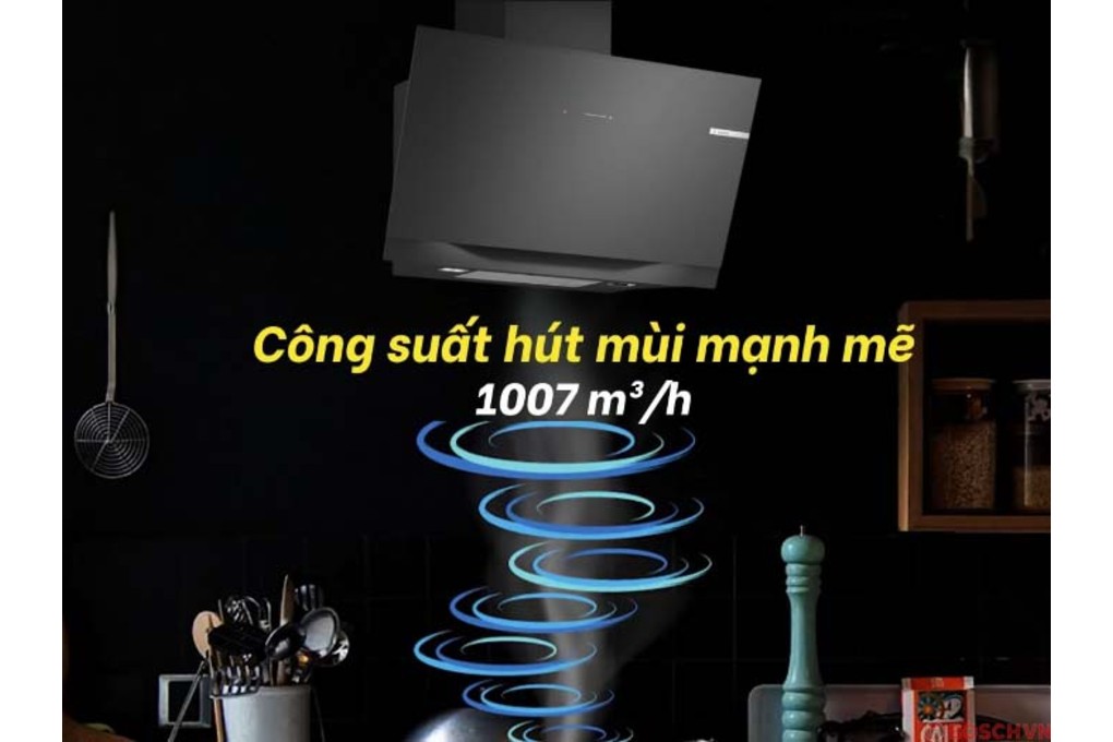 Máy hút mùi kính vát Bosch DWK91LT60 Serie 8 - Kính vát kèm nhiều tính năng thông minh