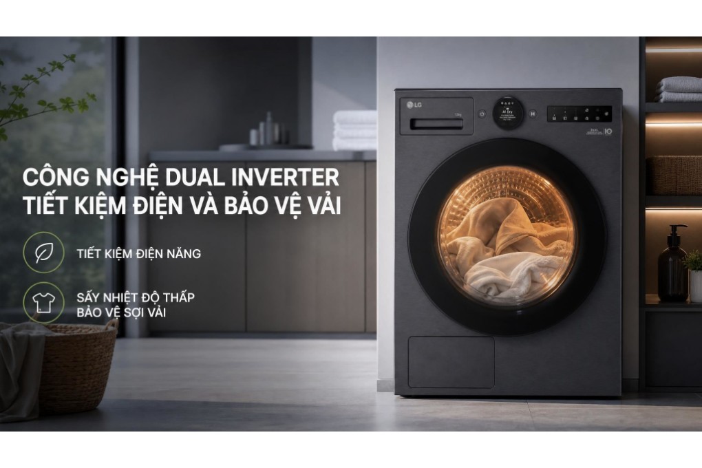 Máy Sấy Bơm Nhiệt LG 12 Kg RX12VHP3K