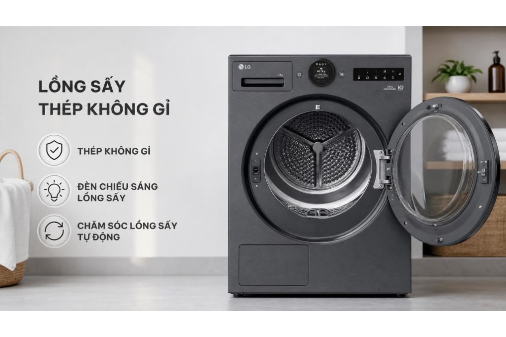Máy Sấy Bơm Nhiệt LG 12 Kg RX12VHP3K