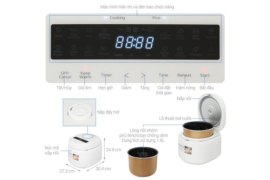 Lòng nồi Binchotan chống dính, bền đẹp theo thời gian