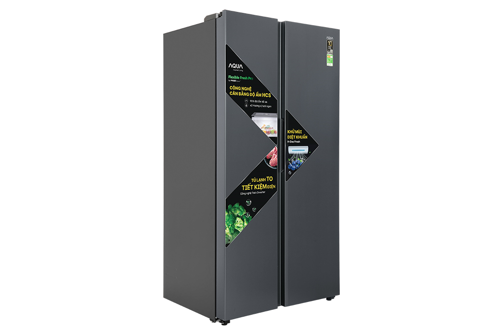 Tủ Lạnh Aqua Inverter 646 Lít Side By Side AQR-S682XA(BL)