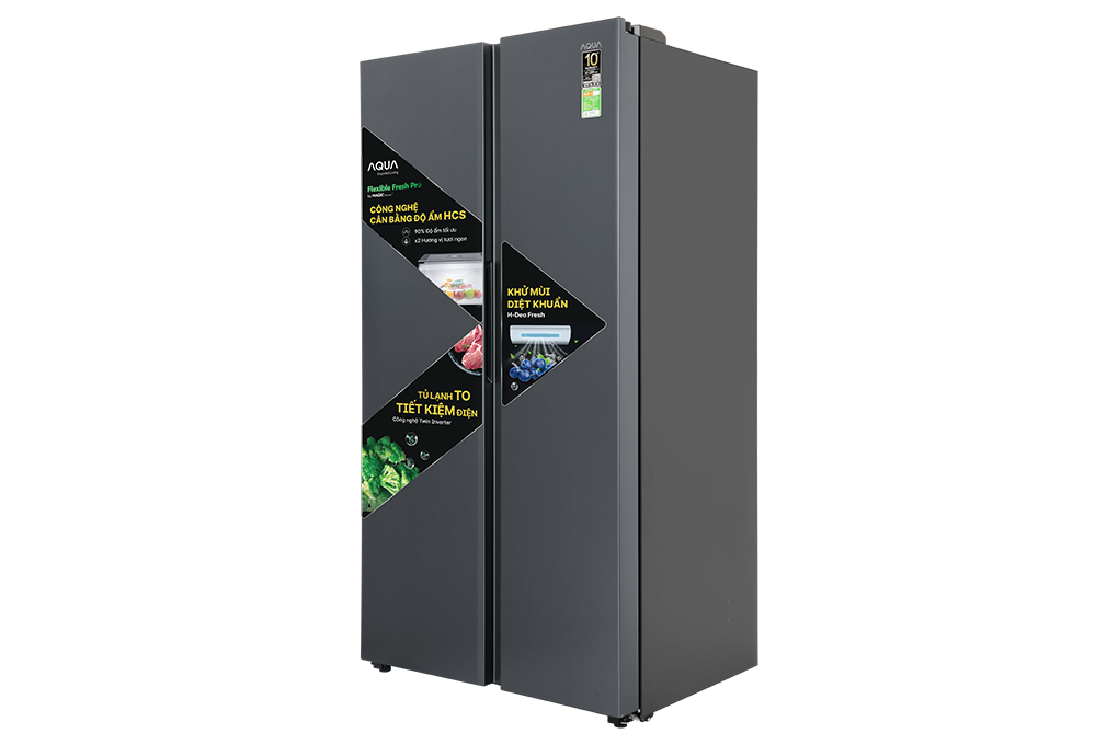 Tủ Lạnh Aqua Inverter 646 Lít Side By Side AQR-S682XA(BL)
