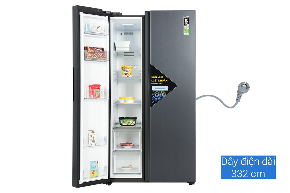 Tủ Lạnh Aqua Inverter 646 Lít Side By Side AQR-S682XA(BL)