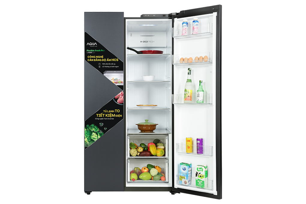 Tủ Lạnh Aqua Inverter 646 Lít Side By Side AQR-S682XA(BL)