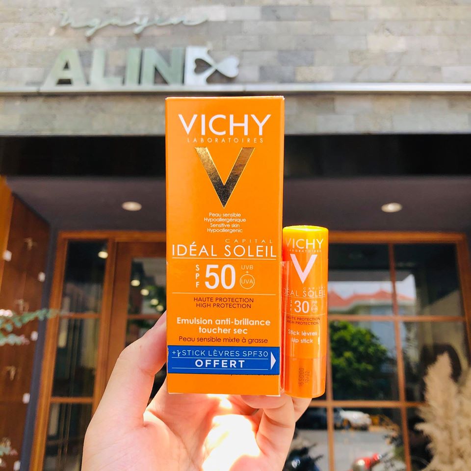 Set kem chống nắng Vichy Ideal soleil SPF50 + son