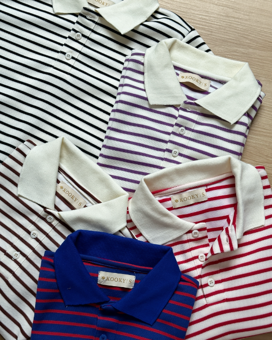 Áo Striped Polo Sọc Tím | Kooky House