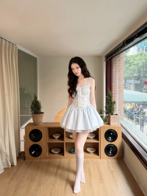 Đầm Grace Sọc Xanh - Ảnh 4 | Kooky House