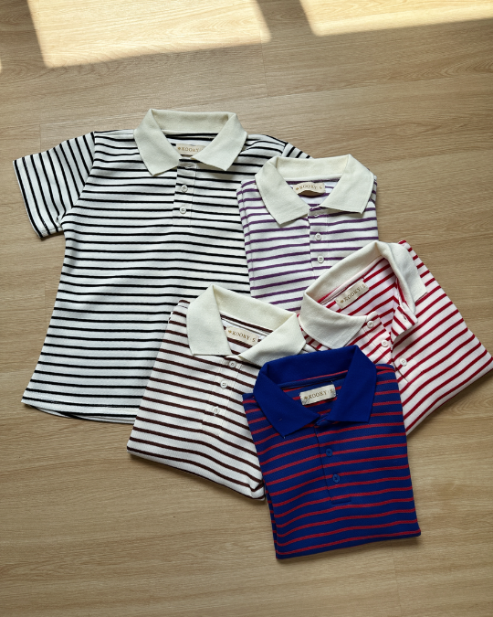 Áo Striped Polo Xanh Đỏ - Ảnh 5 | Kooky House