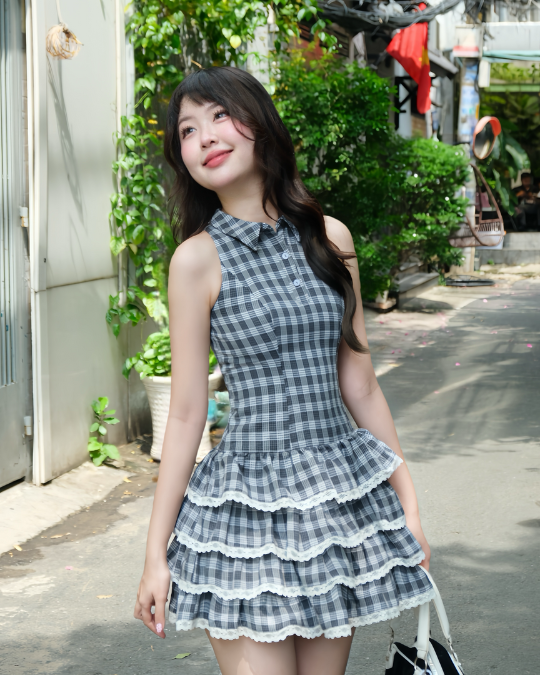 Đầm Sally Caro Xám Xanh - Ảnh 5 | Kooky House