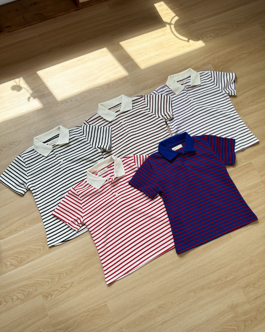 Áo Striped Polo Sọc Tím - Ảnh 3 | Kooky House
