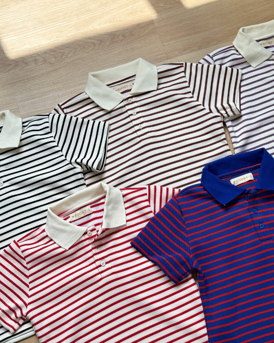 Áo Striped Polo Sọc Đỏ - Ảnh 2 | Kooky House